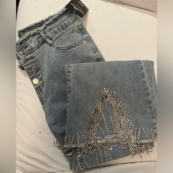 NWT Juliana’s | Rhinestone Jeans | Size Large - Picture 4 of 7